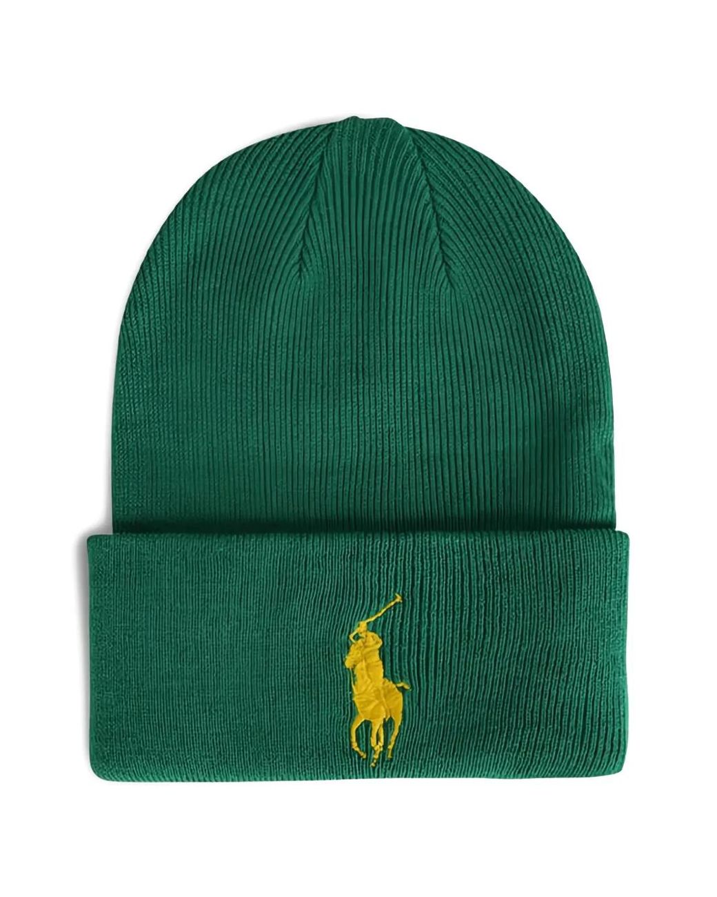 Polo Ralph Lauren Green Big Pony Cuff Beanie Hat for men
