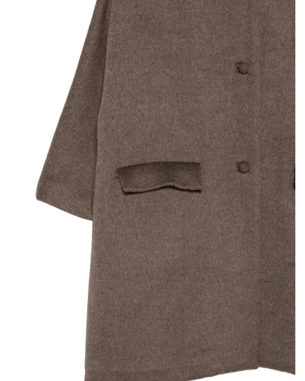 Daniela Gregis Brown Button-Up Cashmere Coat