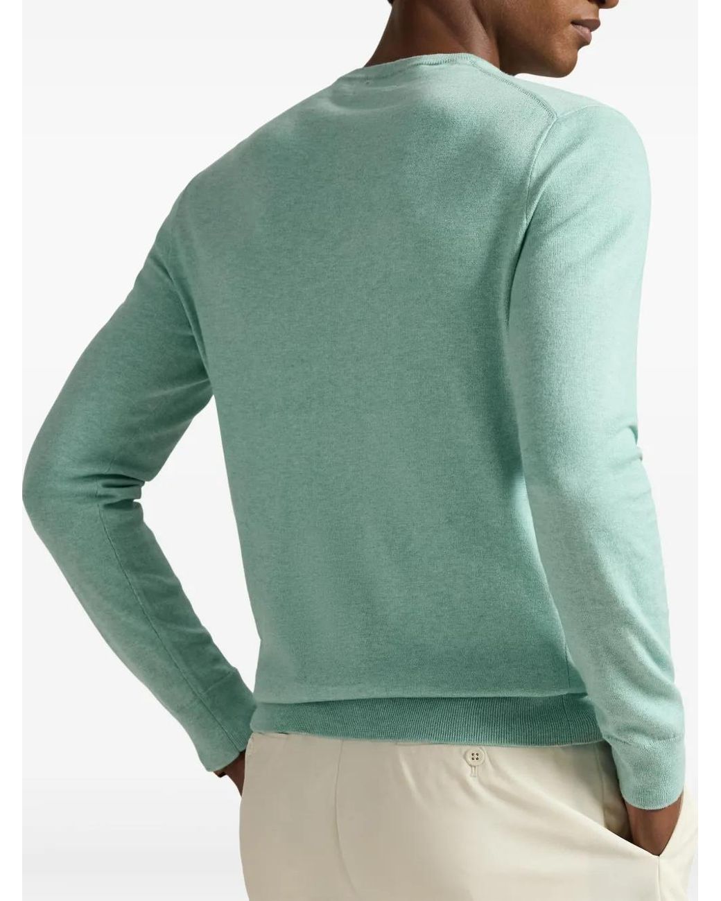 Polo Ralph Lauren Green Long Sleeves Round Neck Classic Sweater for men
