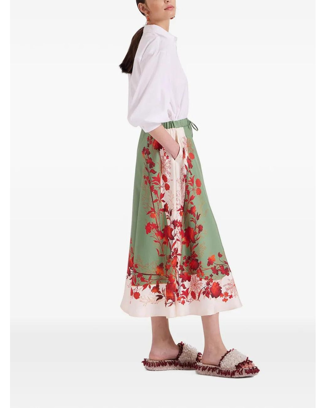 LaDoubleJ Green Drawstring Skirt Placée