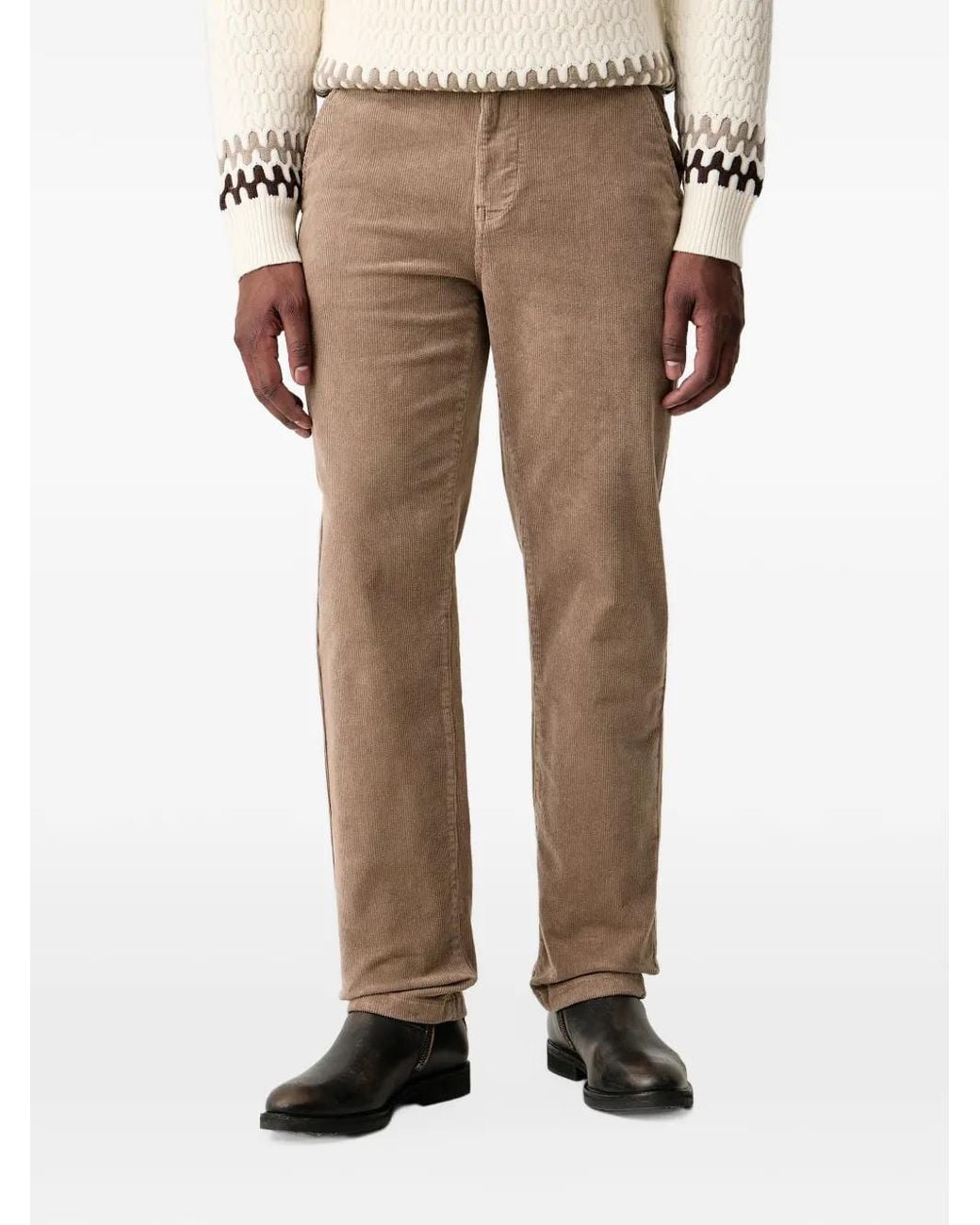 Lindbergh Natural Regular-Fit Corduroy Trousers for men