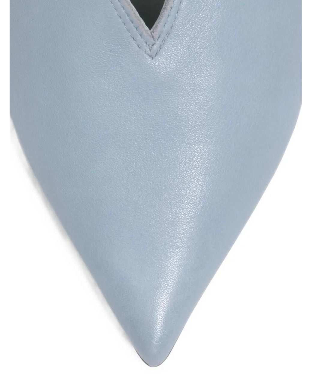 Bimba Y Lola Blue Leather Low Heel Court Shoe