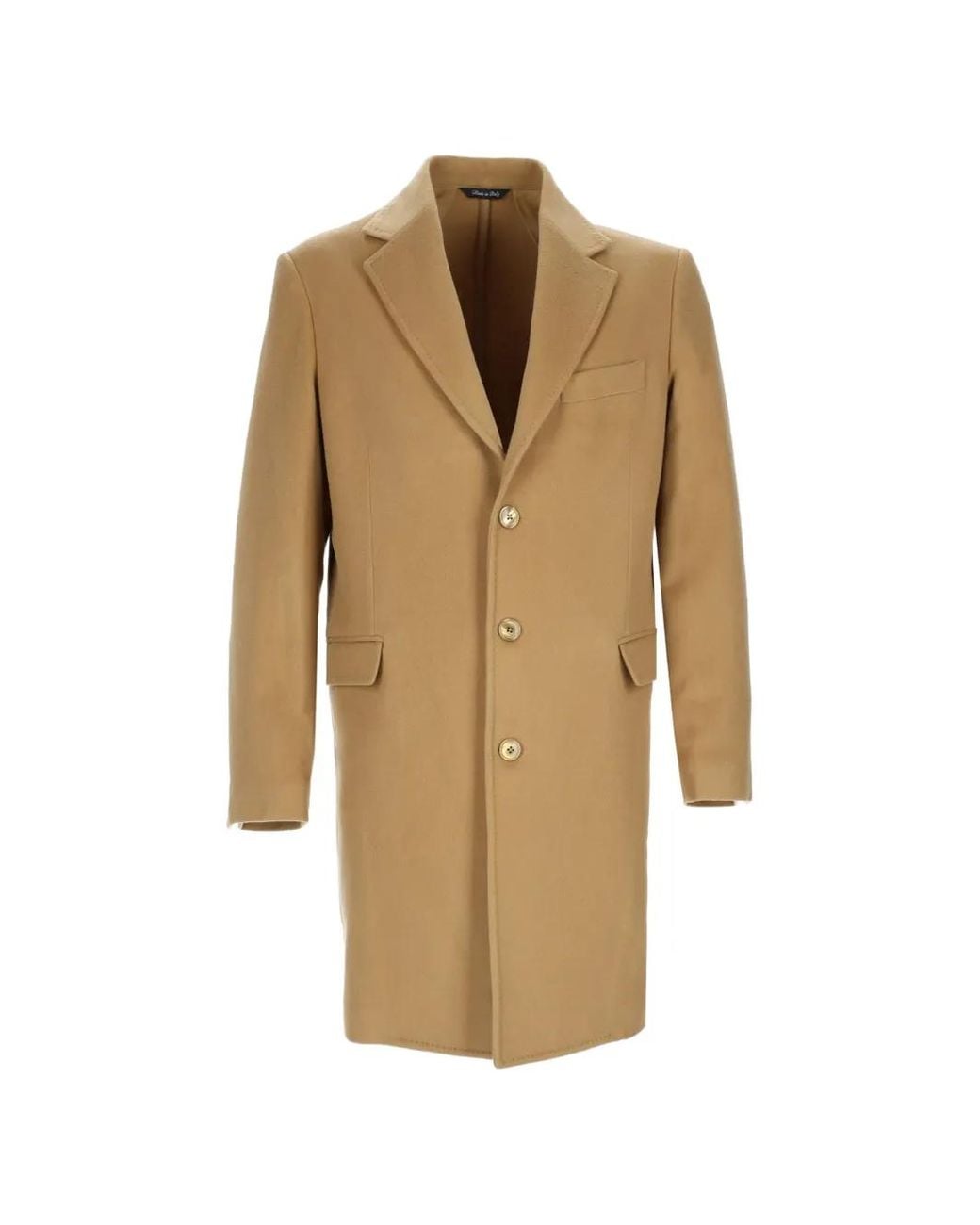 Colamarino Natural Single-Breasted Notched-Lapel Coat for men