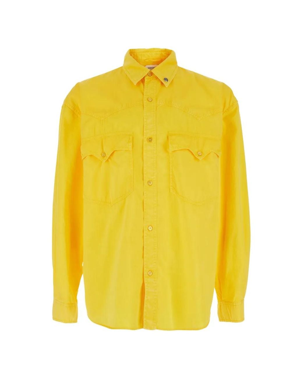Versace Yellow Medusa Western-Style Shirt for men