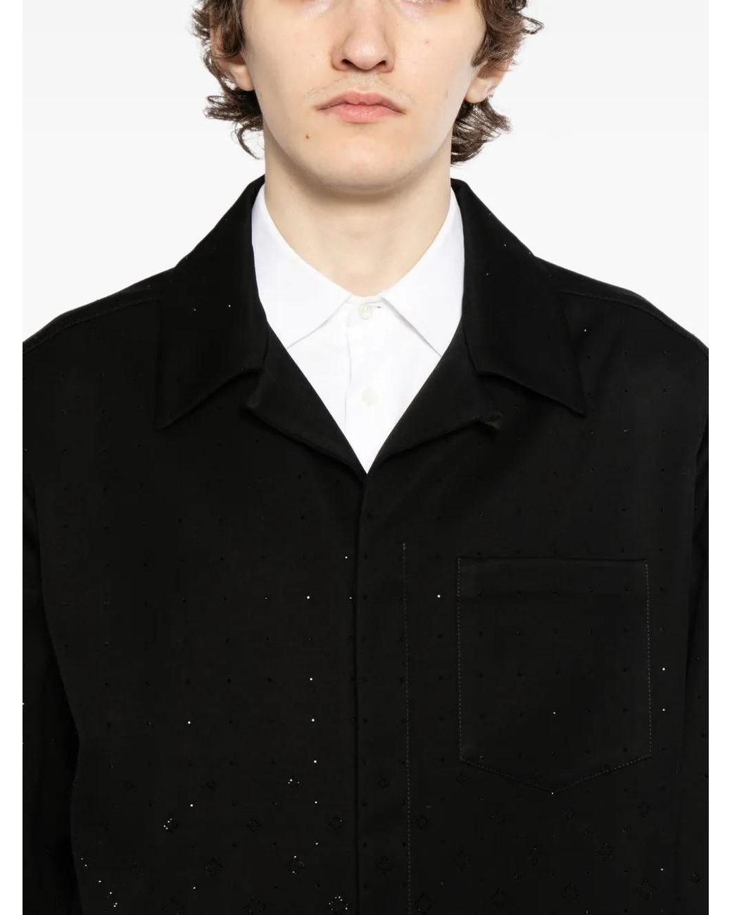 Casablanca Black Crystal Embellishment Shirt for men