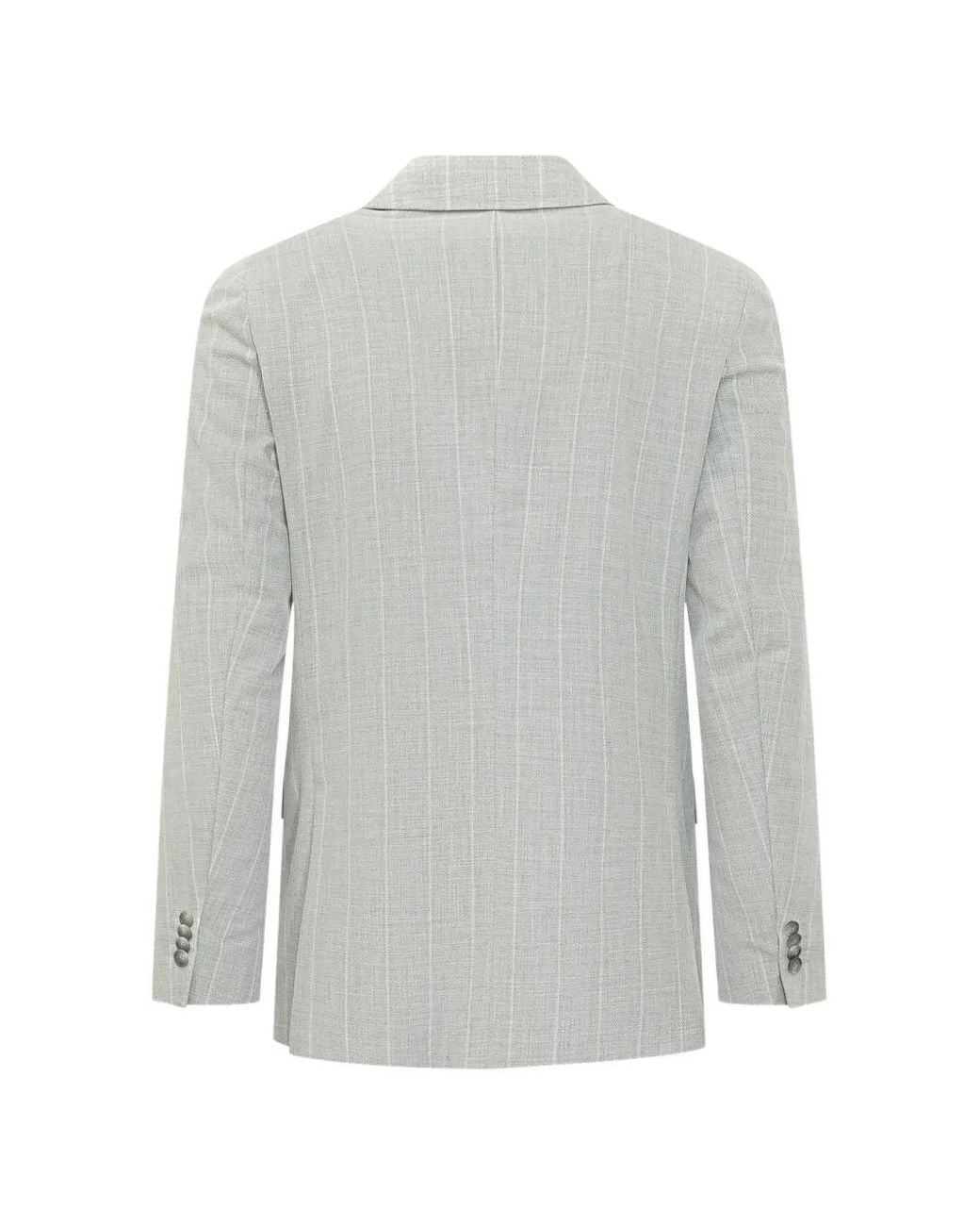 Boss Gray Striped-Pattern Suit for men