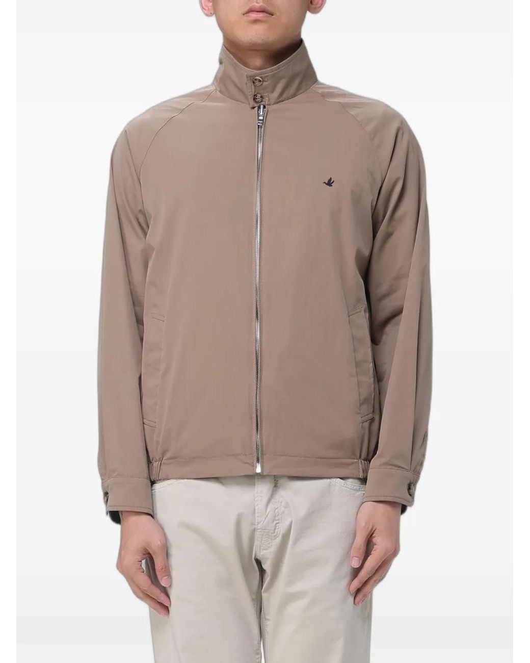 Brooksfield Natural Reversible Check-Pattern Bomber Jacket for men