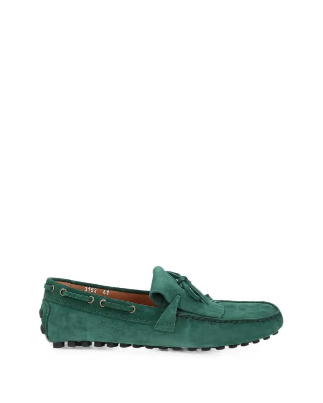 Doucal's Green Mocassins En Daim À Franges for men