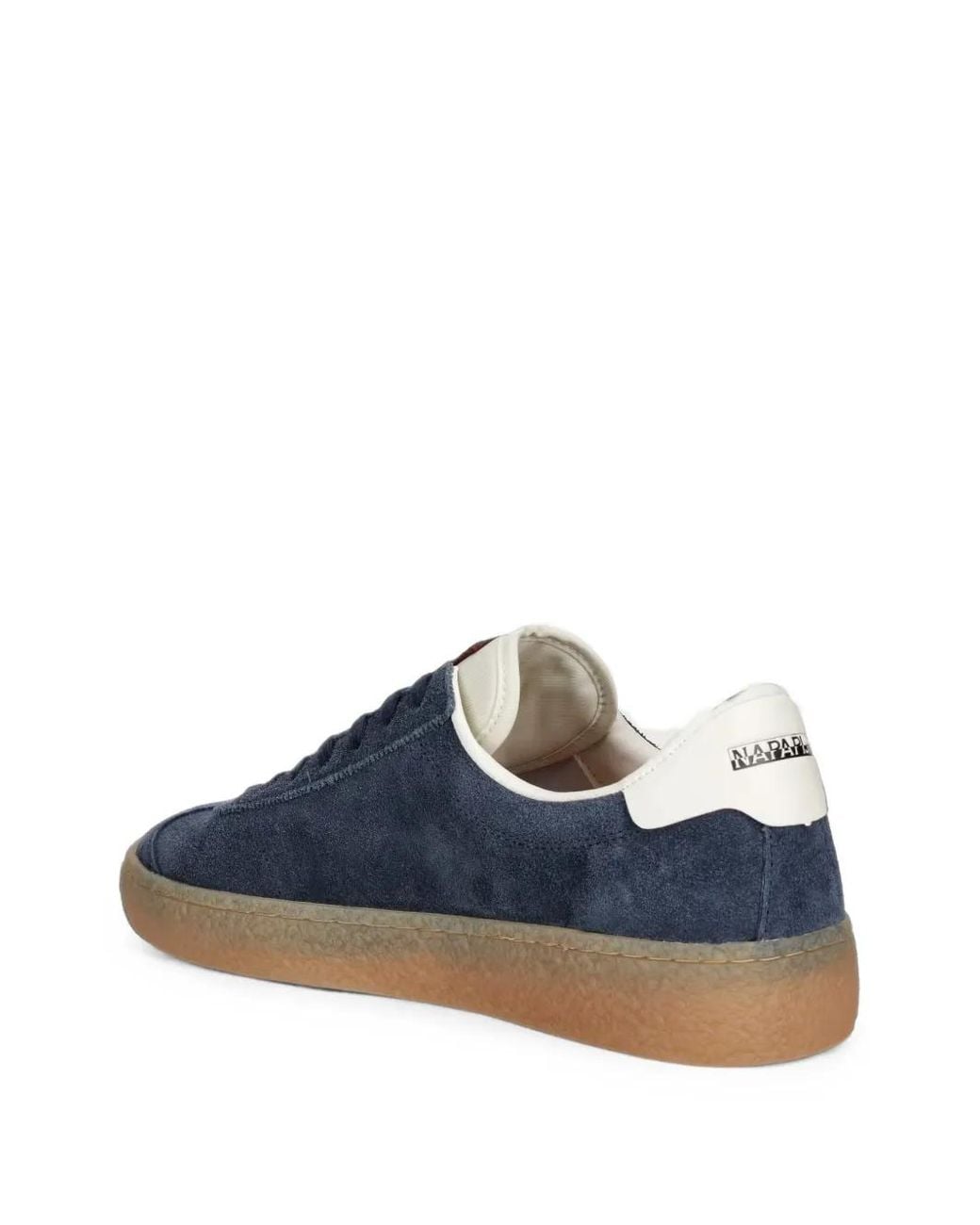 Napapijri Blue Tuff Suede-Finish Logo-Patch Sneakers for men