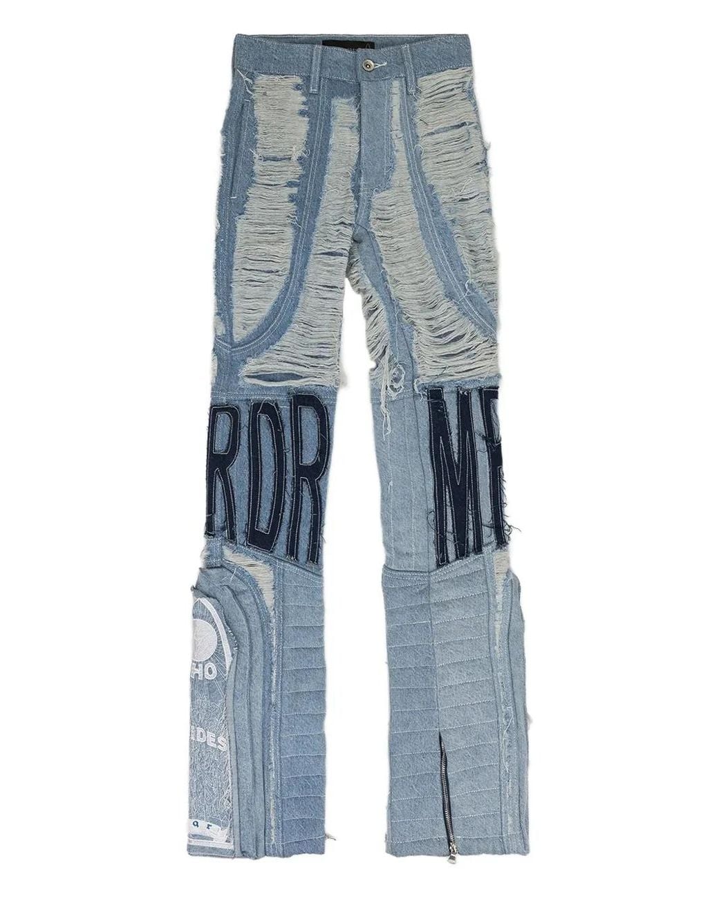 Who Decides War Blue Distressed Jeans for men
