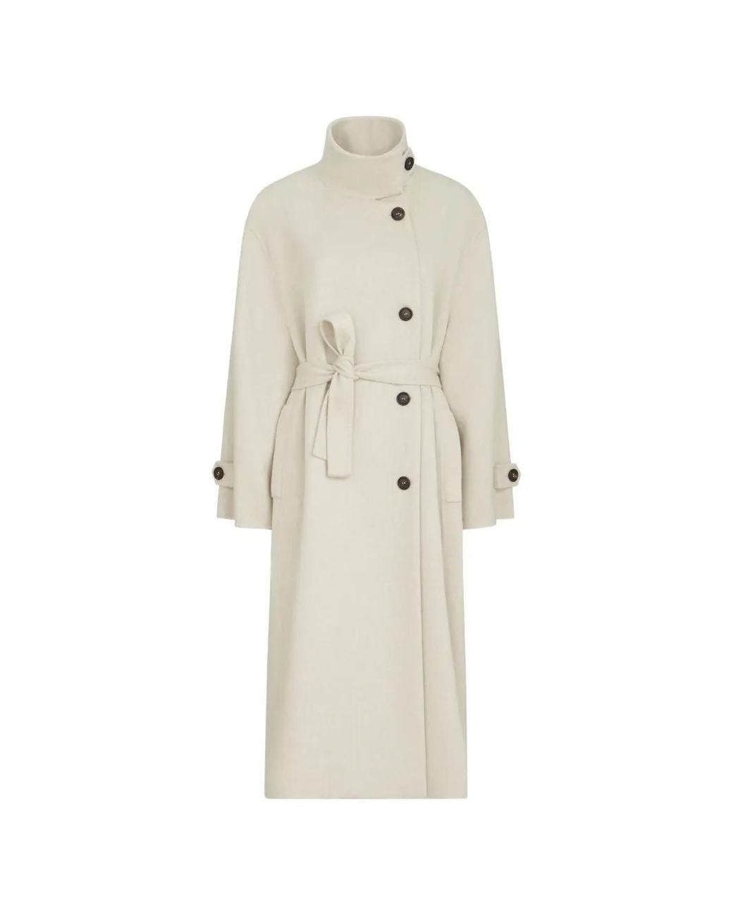 Brunello Cucinelli White Hand-Crafted Coat