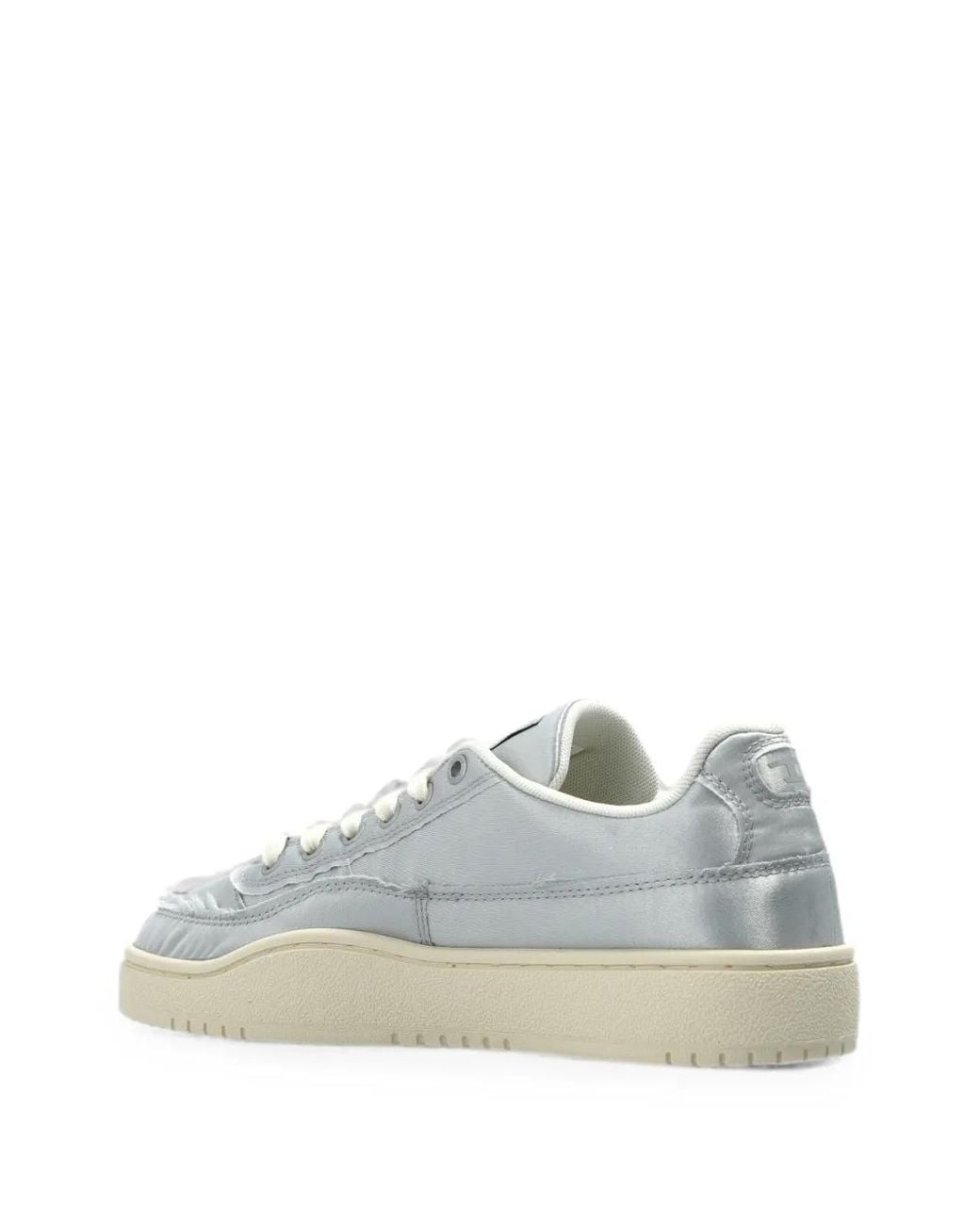 DIESEL White S-Tracker-D Low Metallic-Effect Sneakers