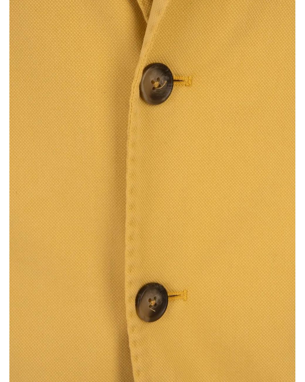 RUSSO CAPRI Yellow Oxford Button Blazer for men