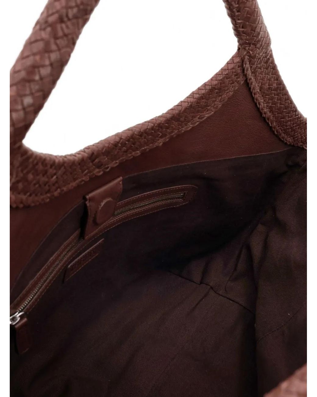 IBELIV Brown Large Pure Interwoven Shoulder Bag
