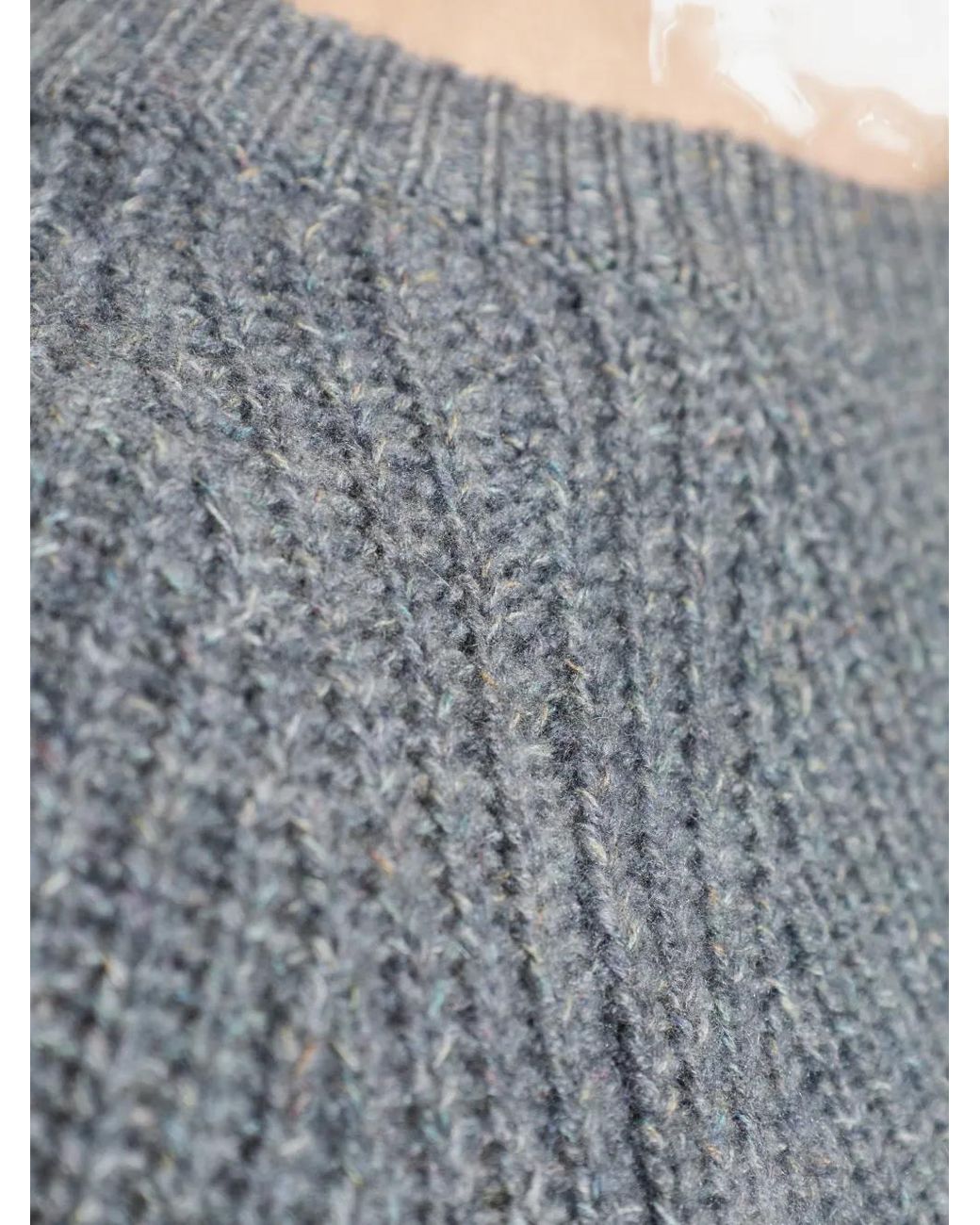 Lisa Yang Gray Ribbed Raglan-Sleeve Sweater for men