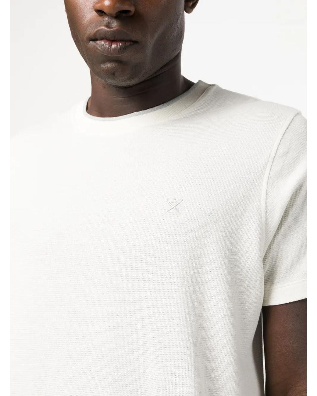 Hackett White Embroidered-Logo Cotton T-Shirt for men