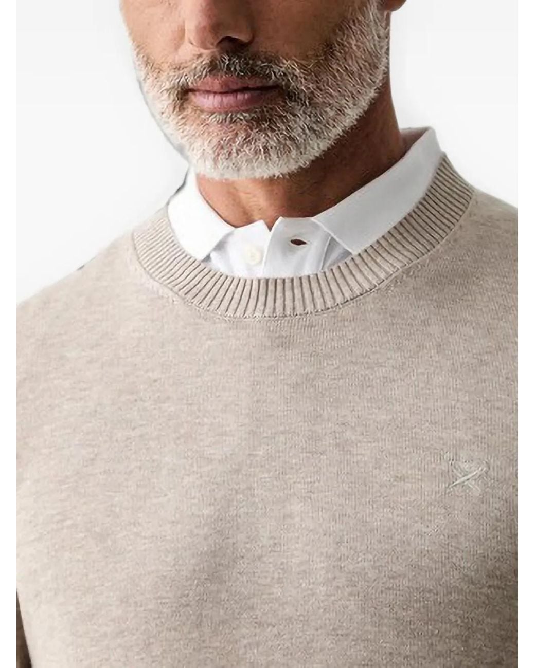 Hackett Gray Logo-Embroidered Sweater for men
