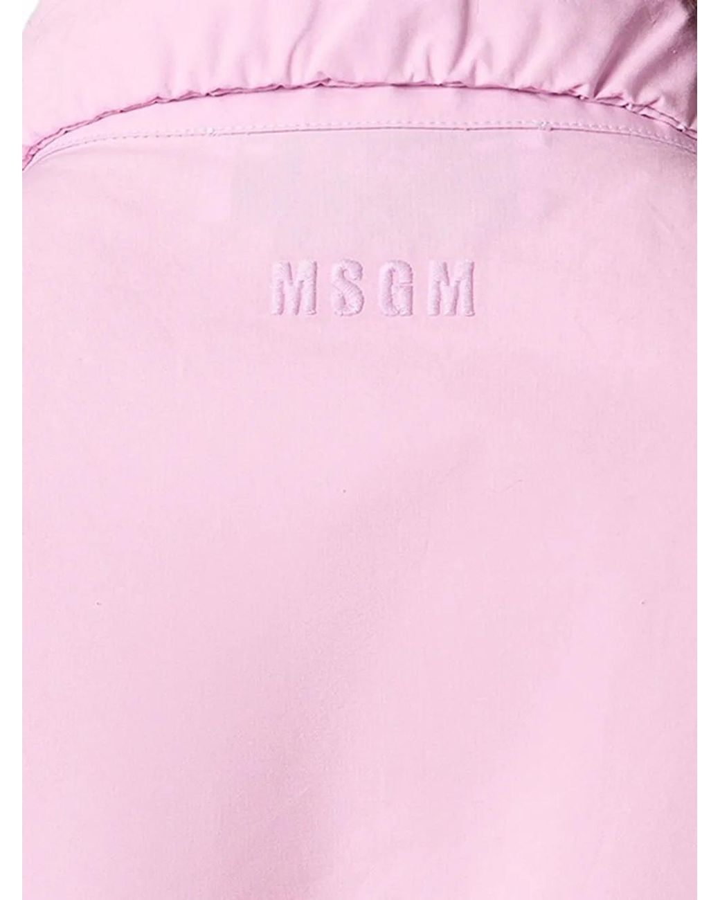 MSGM Pink Cropped Gathered Shirt