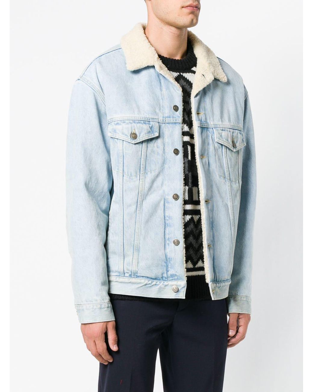 Gucci Paramount Print Denim Jacket in Blue for Men Lyst UK