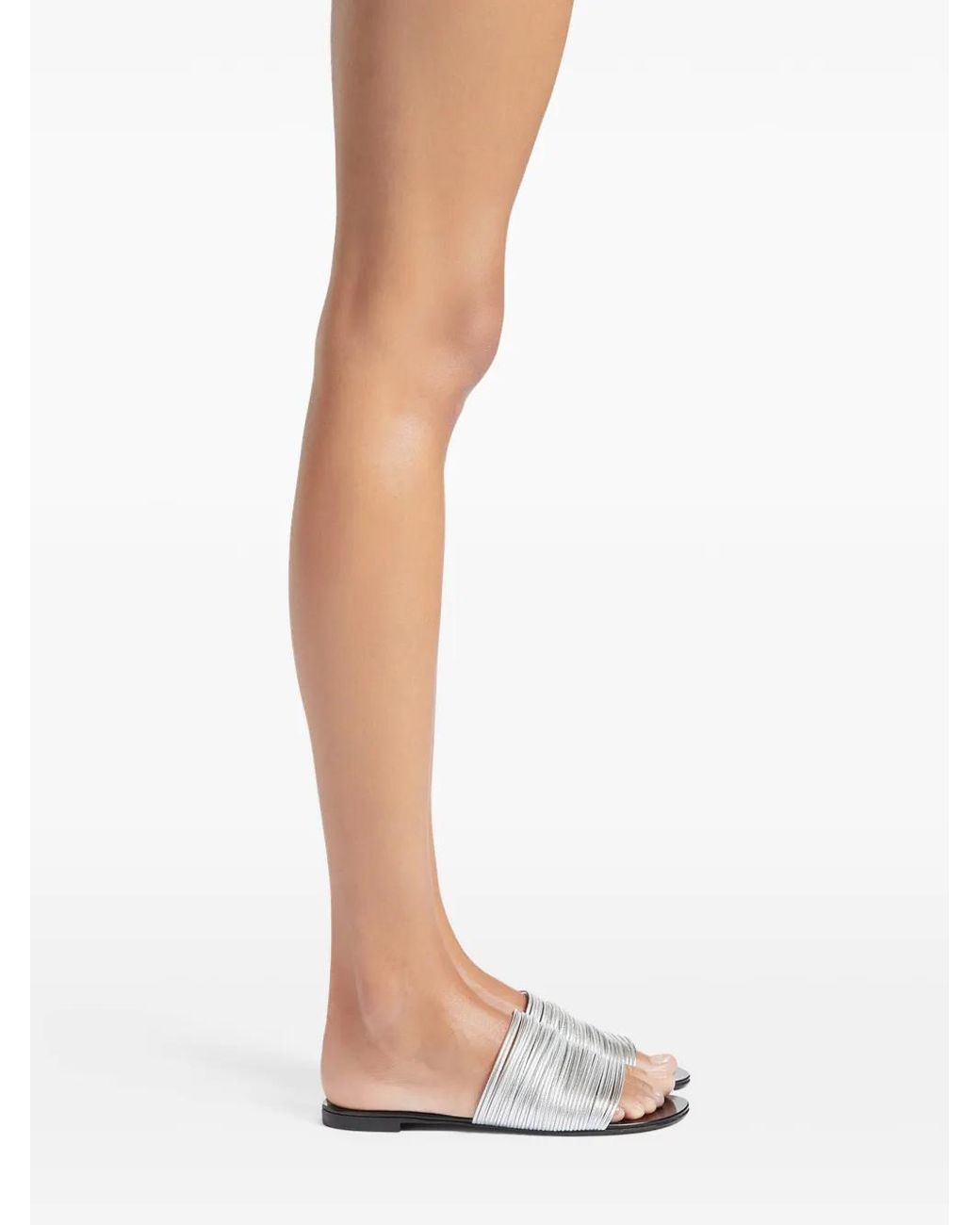Giuseppe Zanotti White Clio Flat Sandals