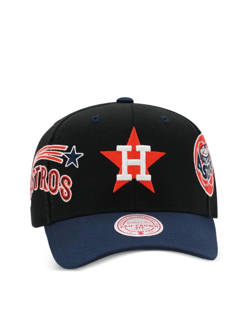Mitchell & Ness Black X Mbl Astros Cooperstown Embroidered Snapback Cap for men