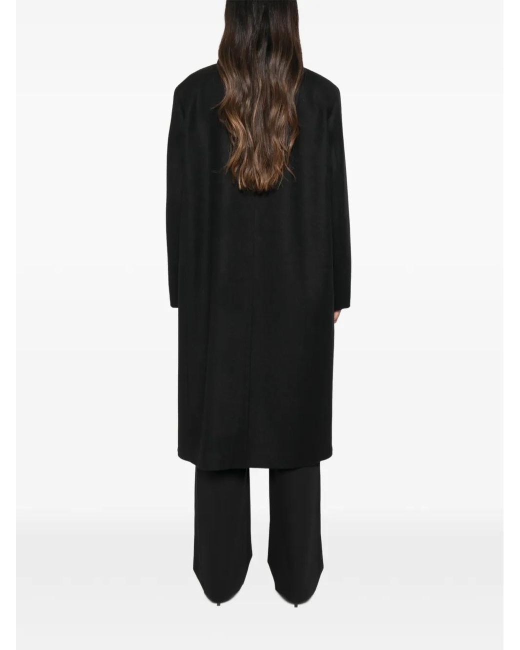 Jil Sander Black Concealed-Fastening Double-Breasted Coat