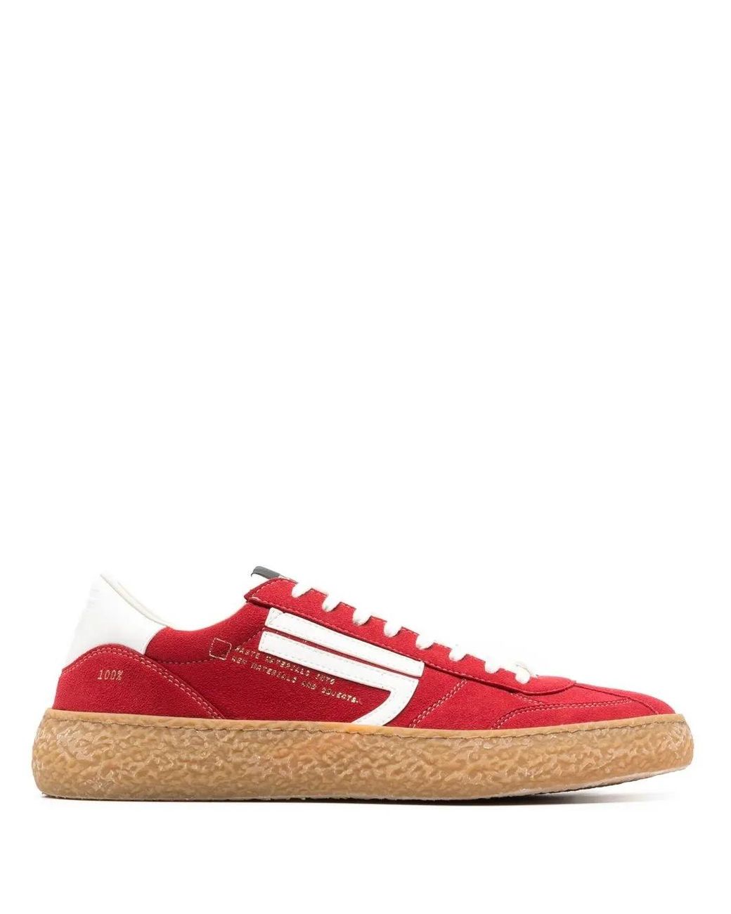 PURAAI Red Logo-Patch Low-Top Sneakers for men