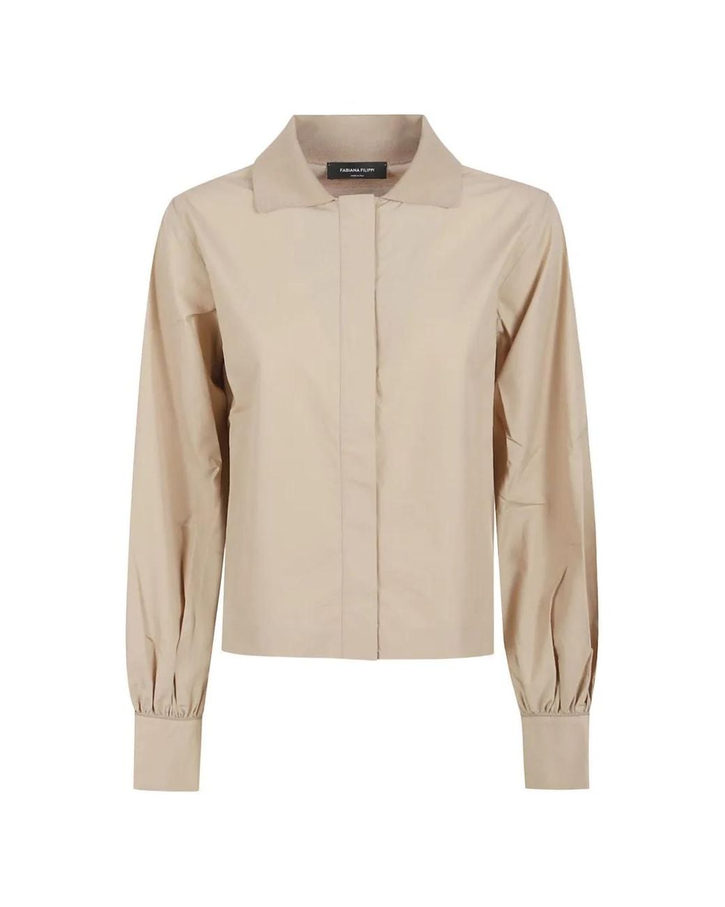 Fabiana Filippi Natural Poplin-Insert Cropped Shirt