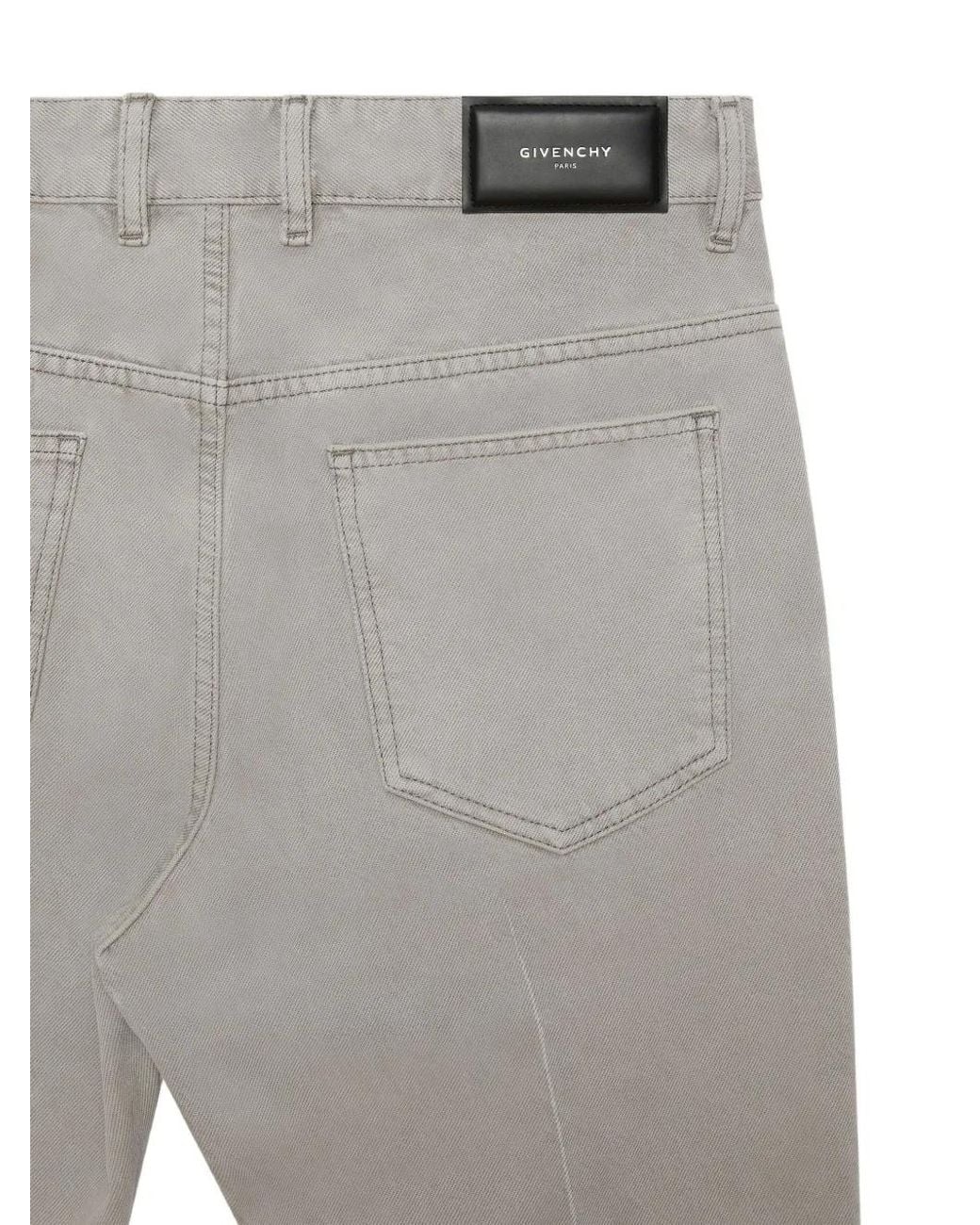 Givenchy Gray Straight Fit Jeans With Folded Effect for men