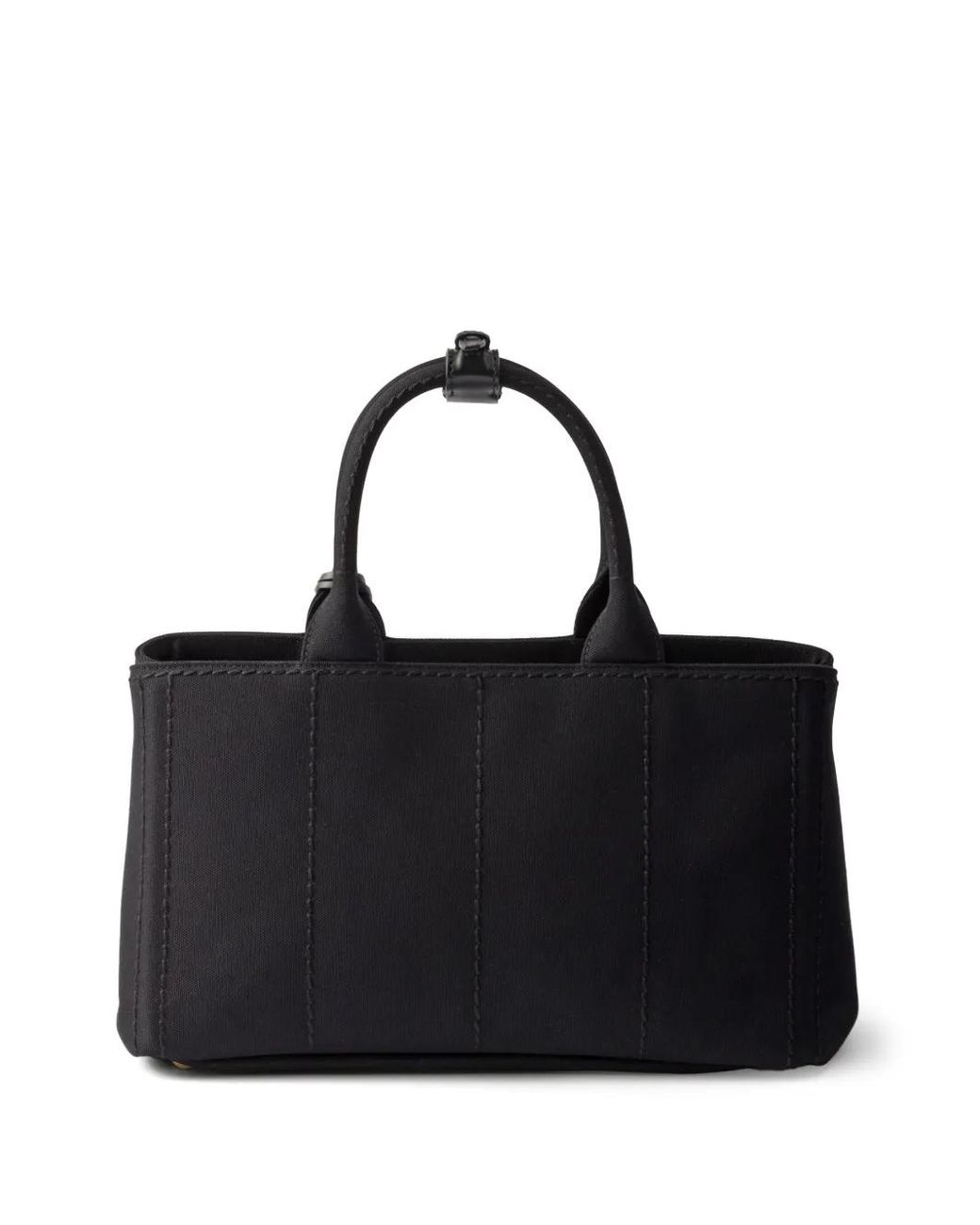 Prada Black Jardinière Large Cotton Canvas Handbag
