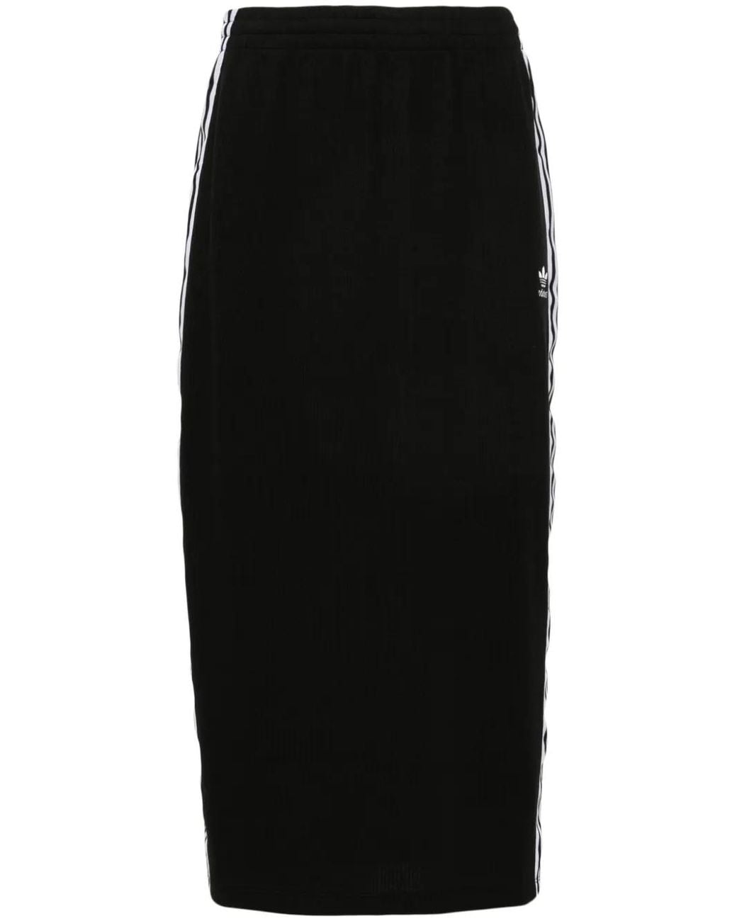 Adidas Black 3-Stripes Ribbed Pencil Skirt