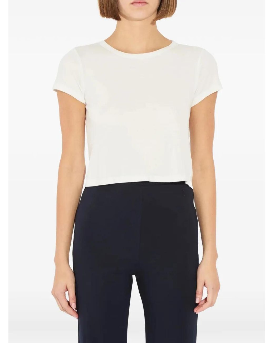 The Park White T-Shirt Crop Corrie À Logo Brodé