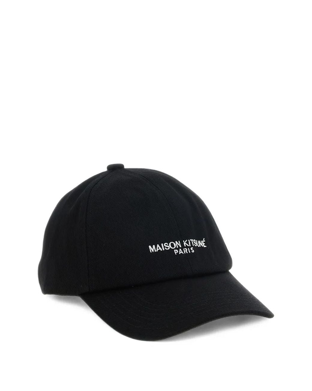 Maison Kitsuné Black Logo-Embroidered Baseball Cap