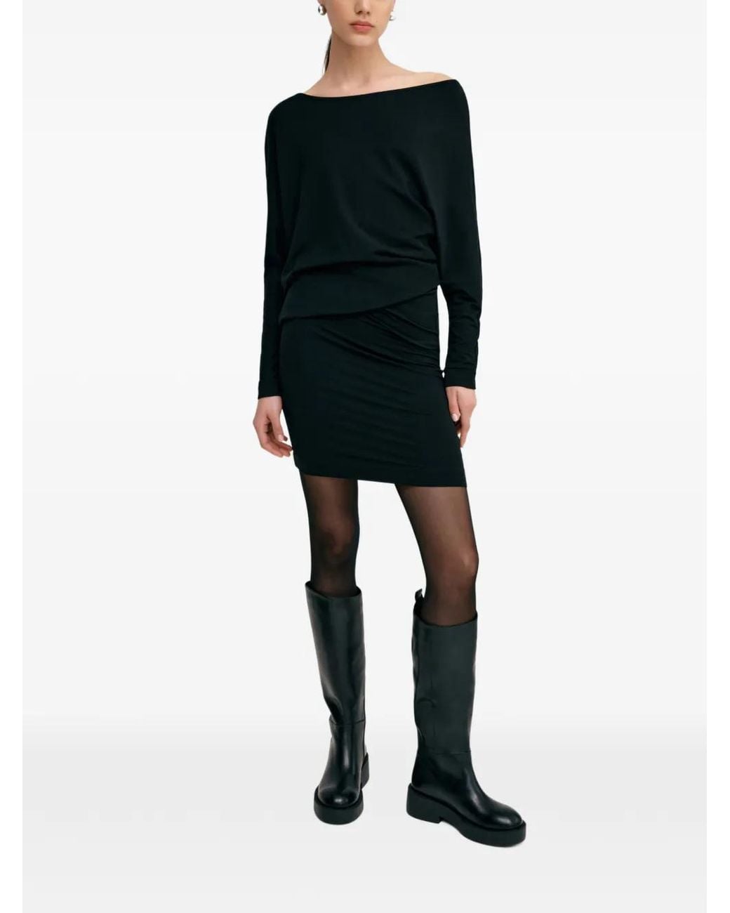 MARCELLA Black Beekman Sweatshirt Mini Dress