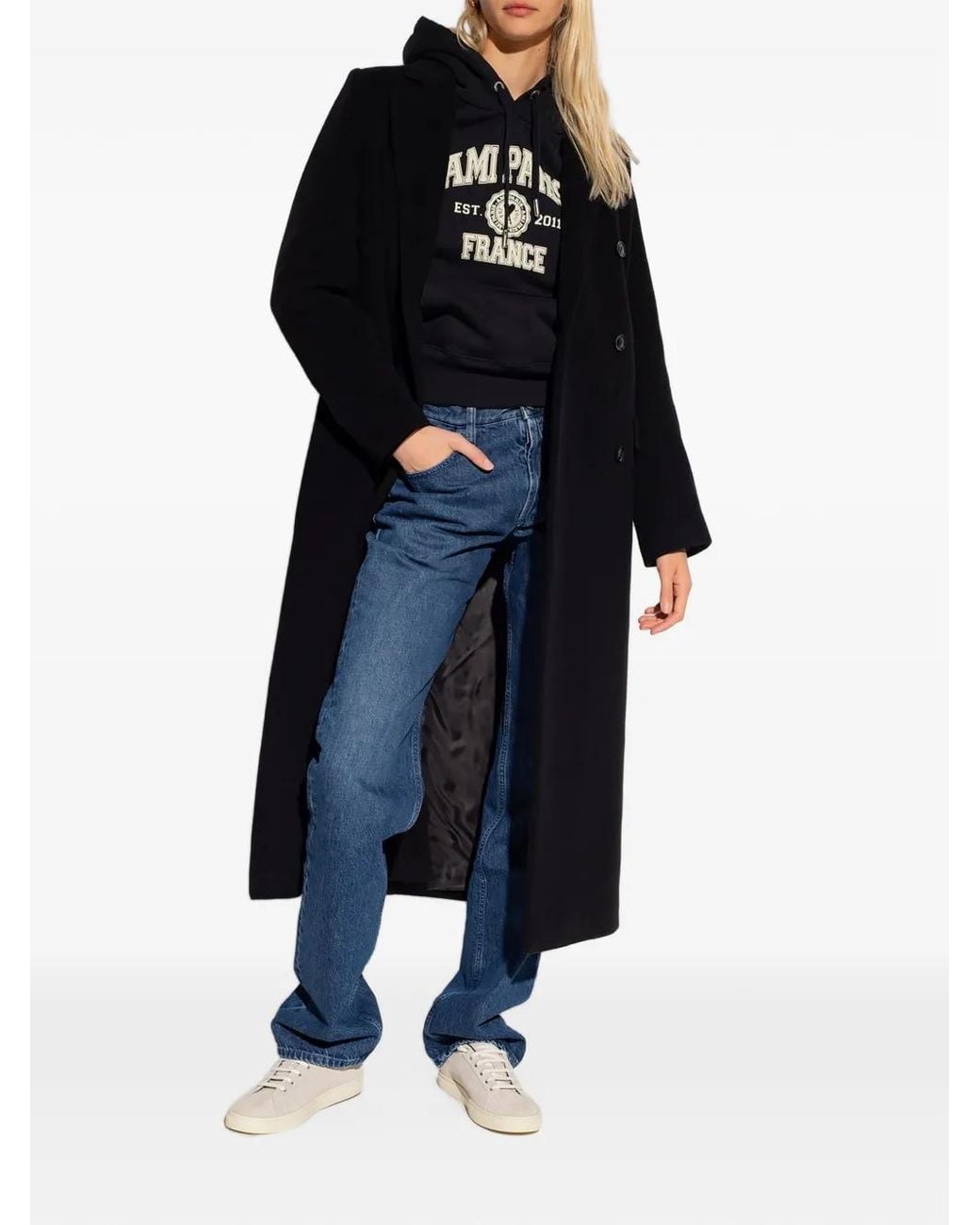 Samsøe & Samsøe Black Falcon Double-Breasted Coat