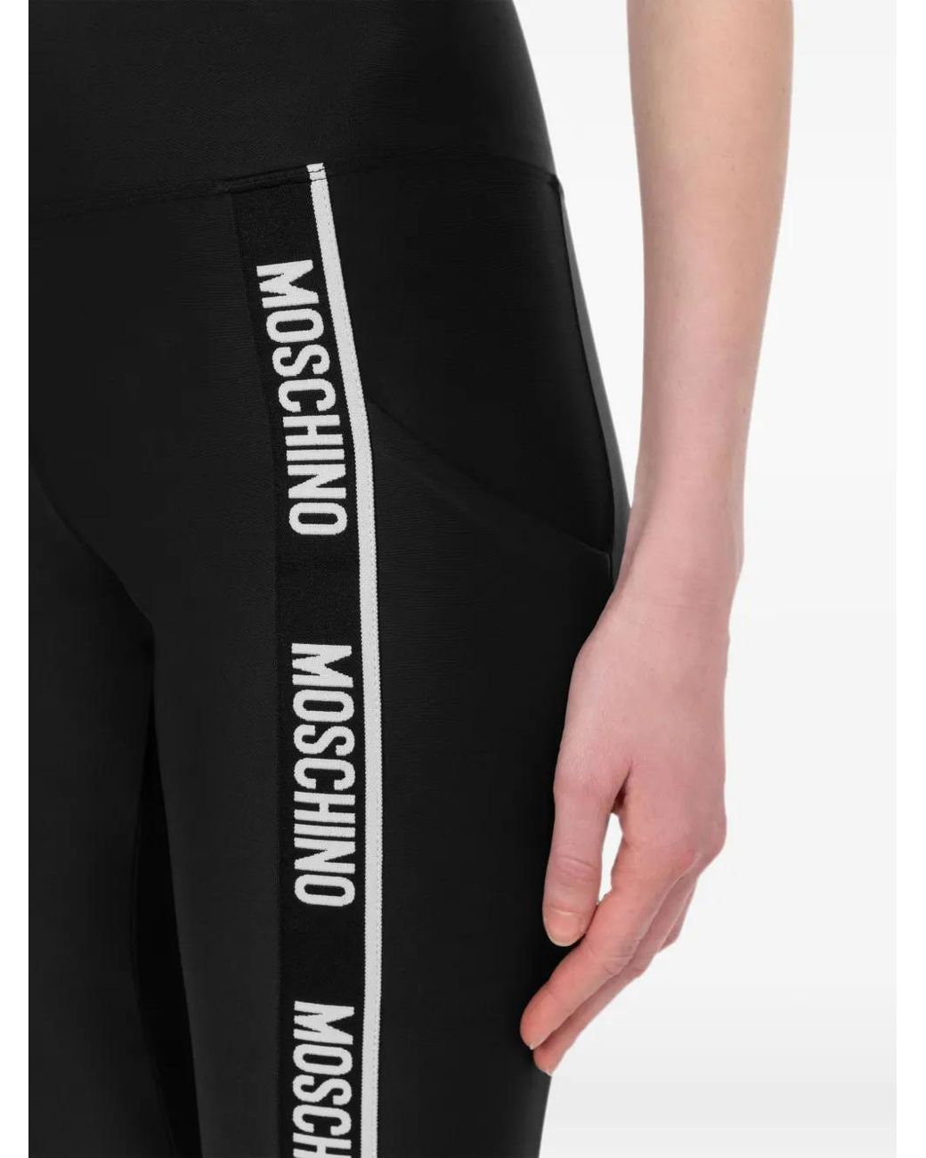 Moschino Black Logo-Tape Leggings