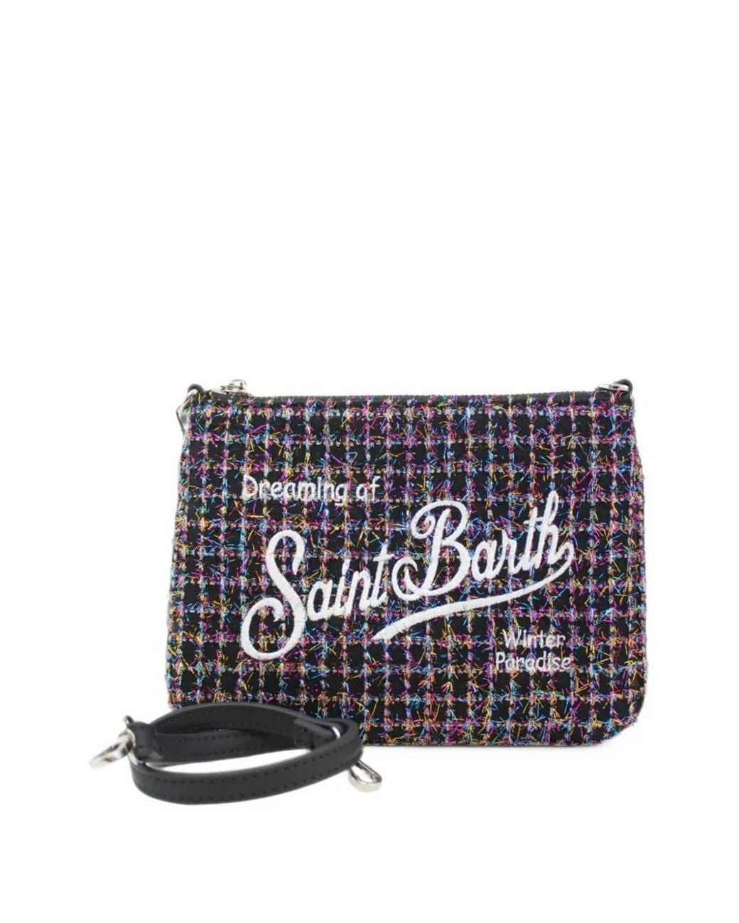 Mc2 Saint Barth White Mini Parisienne Embroidered Clutch Bag