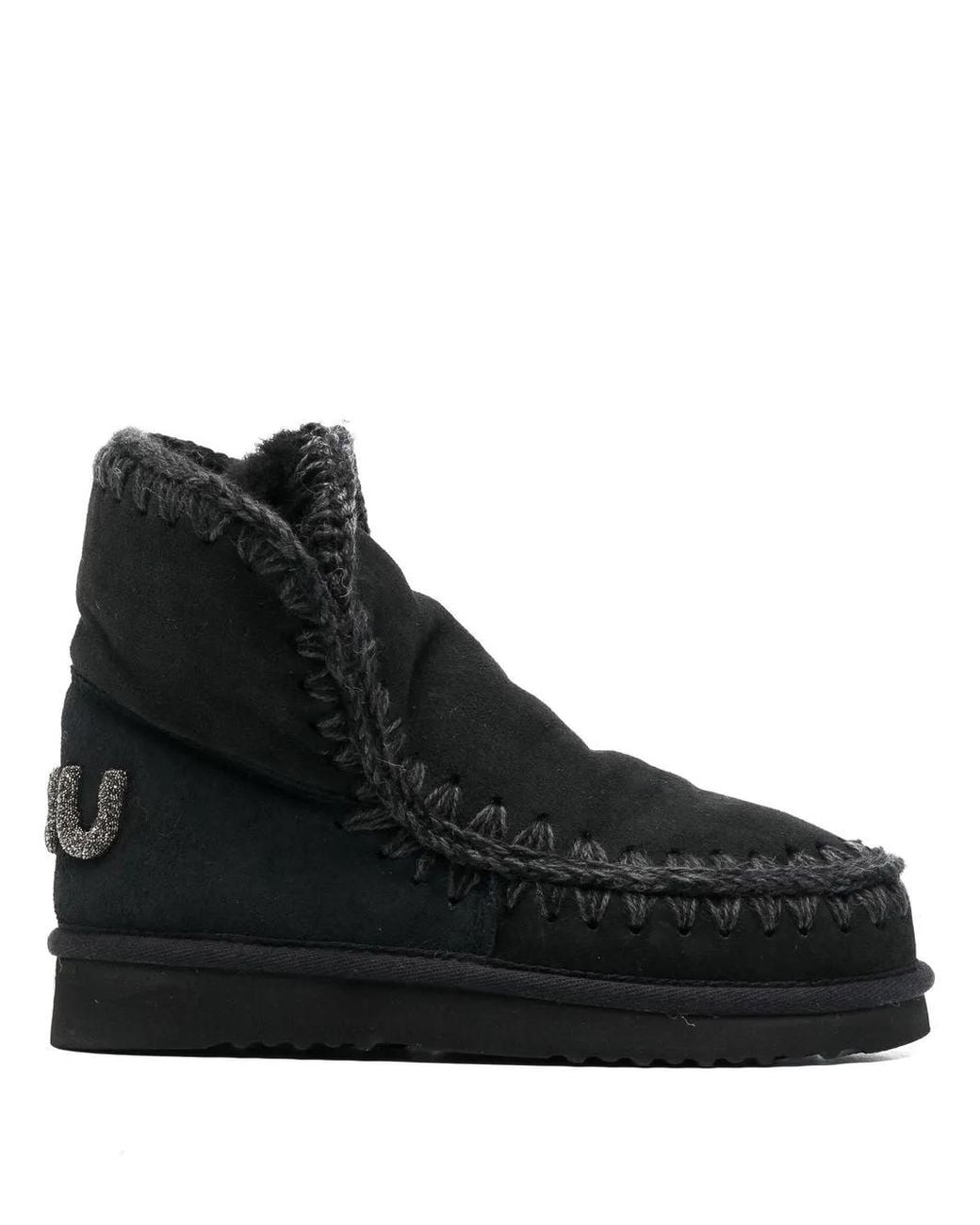 Mou Black Eskimo 18 Glitter Logo Boots, Ankle Boots