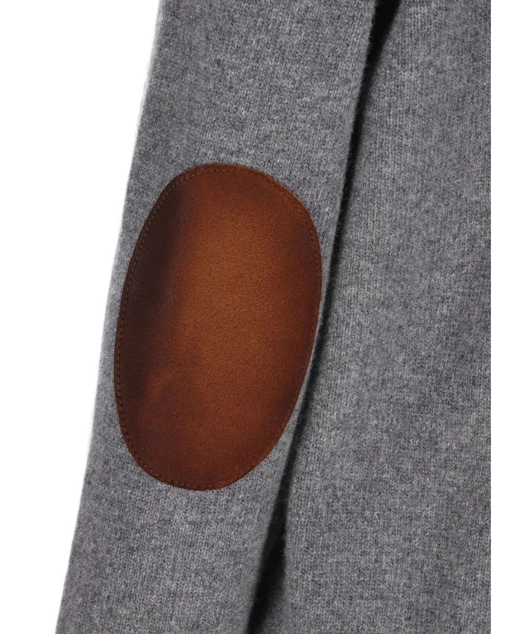 Prada Gray Elbow-Patch Wool Sweater for men