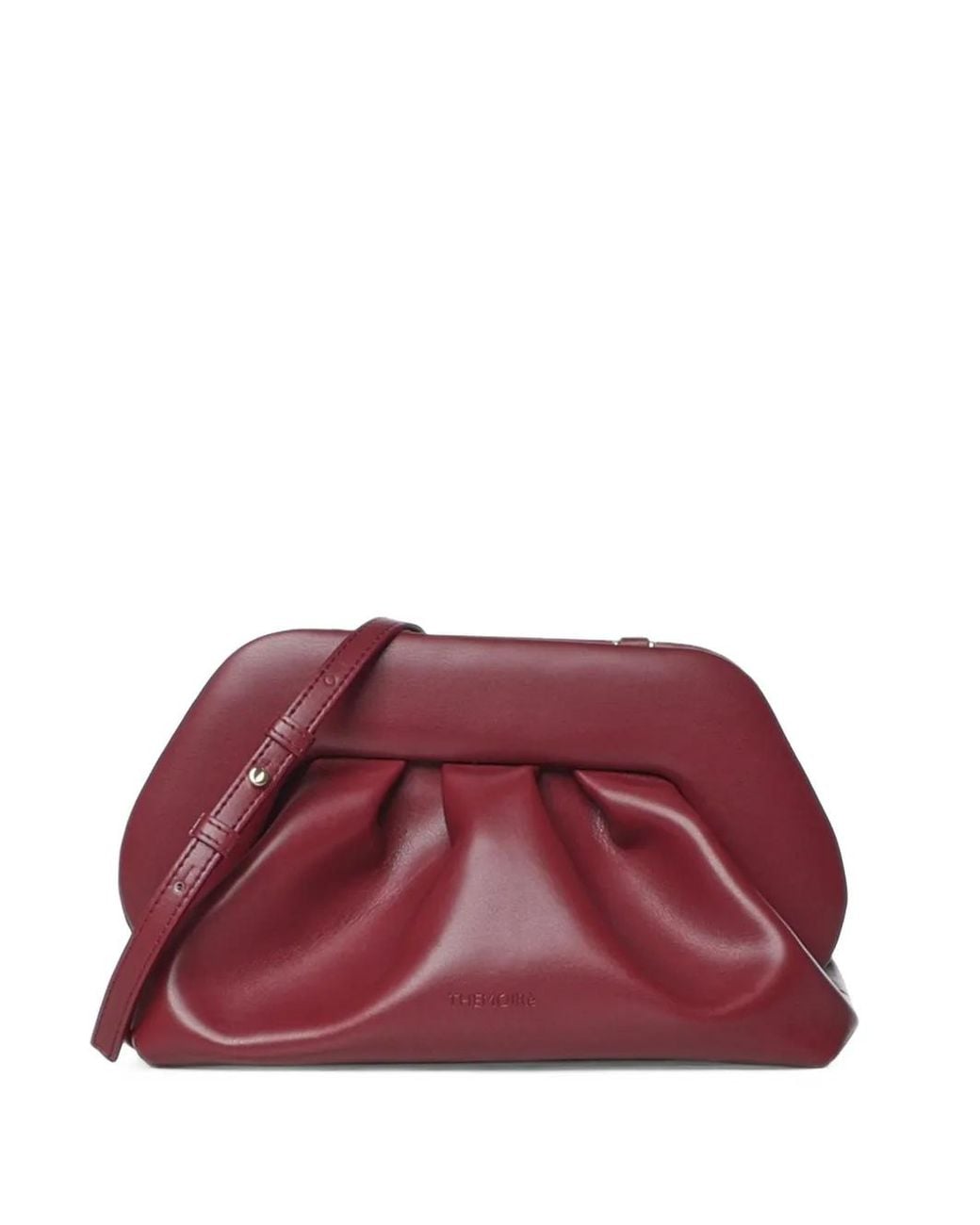 THEMOIRÈ Red Medium Bios Ruched Clutch Bag