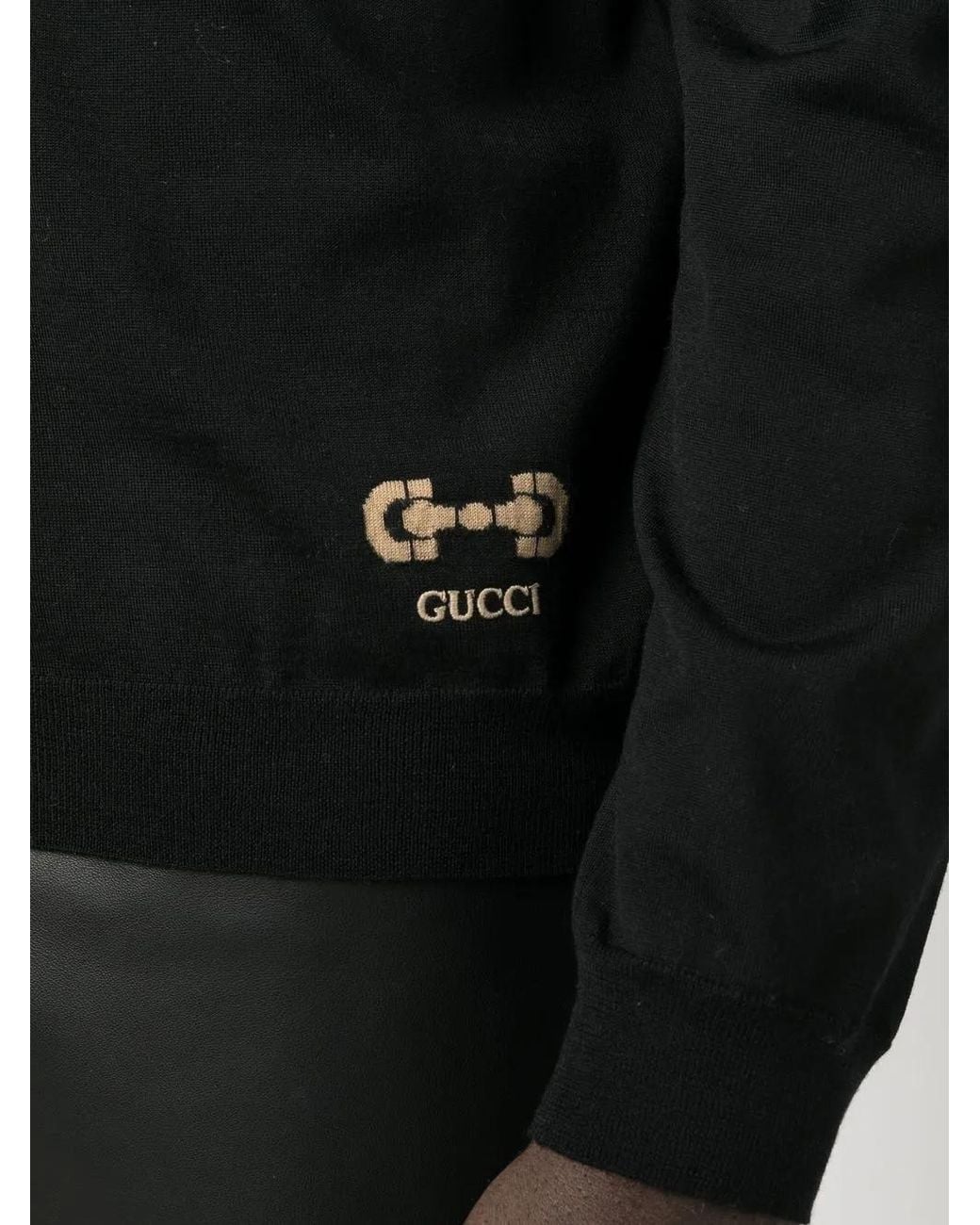 Gucci Black Horsebit-Motif Wool Jumper for men