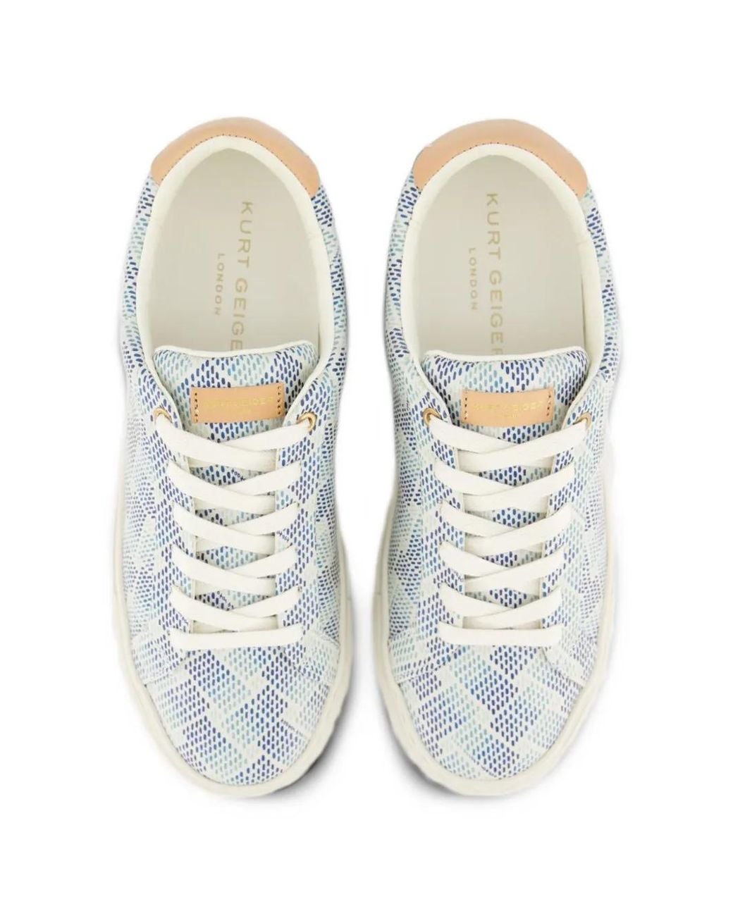 Kurt Geiger White Lane Geometric-Print Sneakers