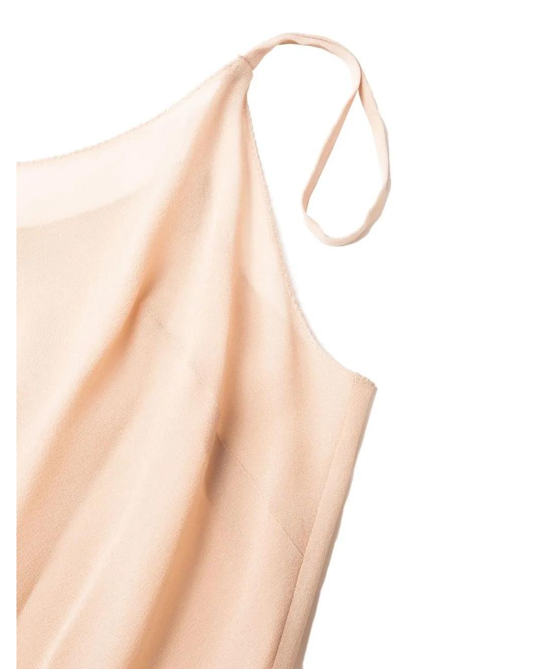 Maison Margiela Natural Draped Silk Mini Dress