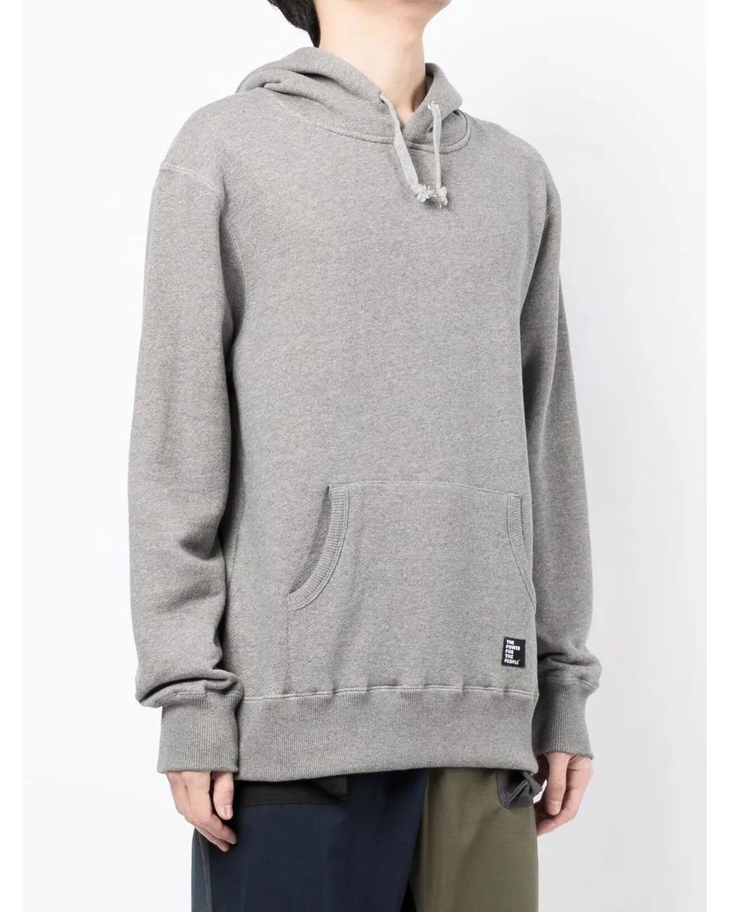 The Power for the People Gray Rear Logo-Print Hoodie for men