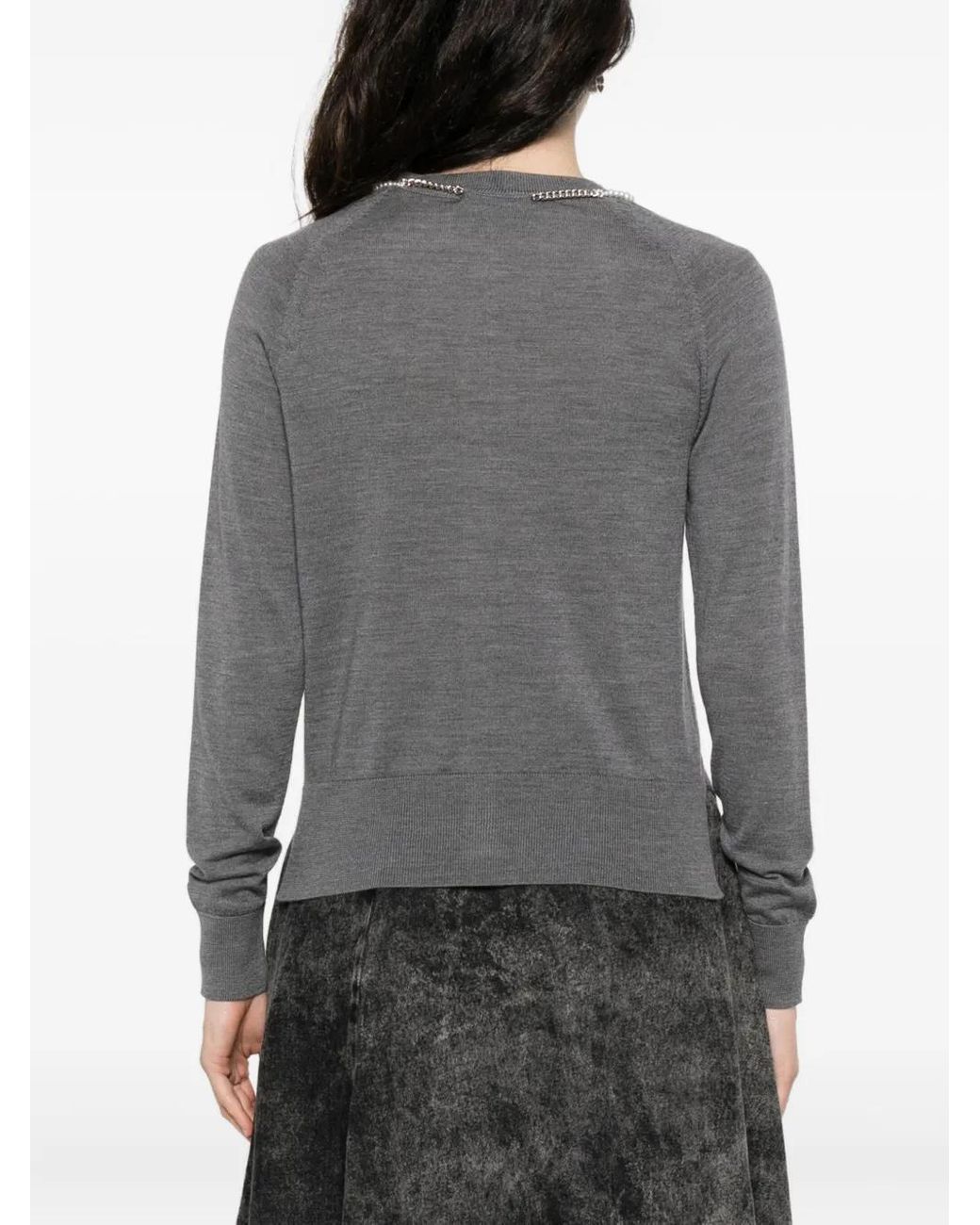 Simone Rocha Gray Merino Wool Cardigan