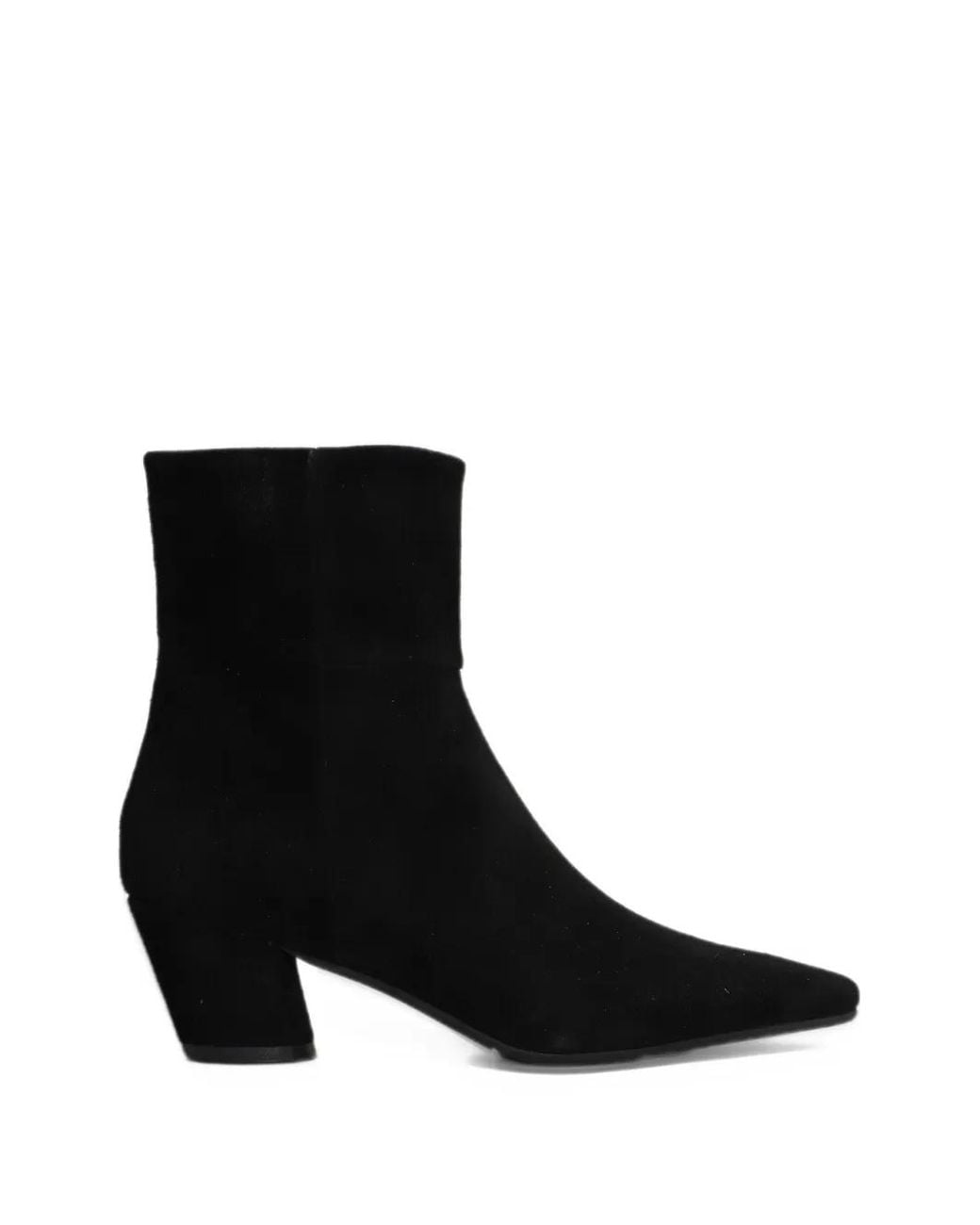 Evaluna Black Bottines En Daim À Bout Pointu