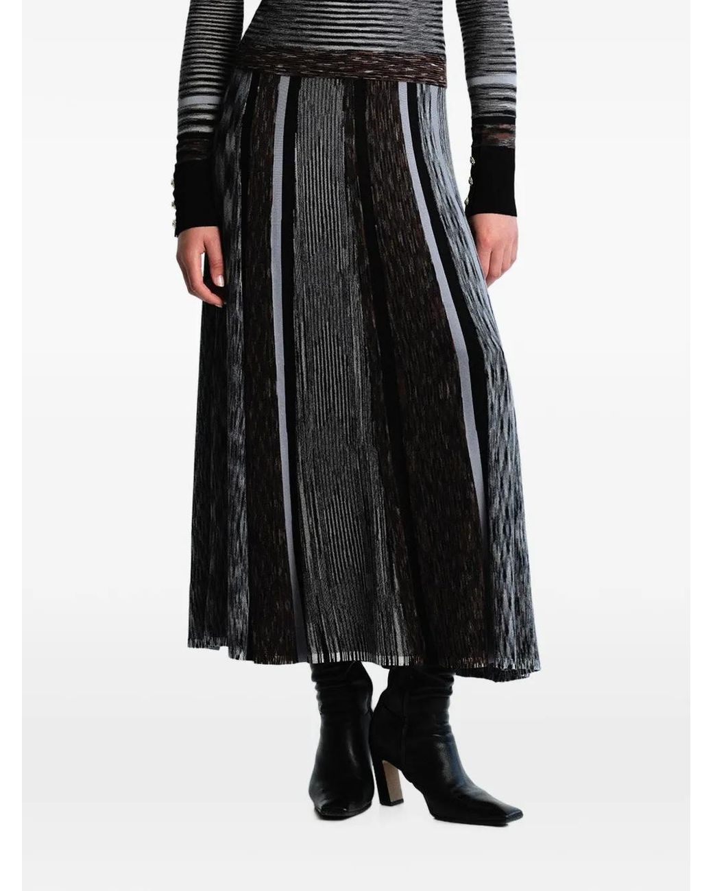 Cara Cara Black Apollo Striped Maxi Skirt
