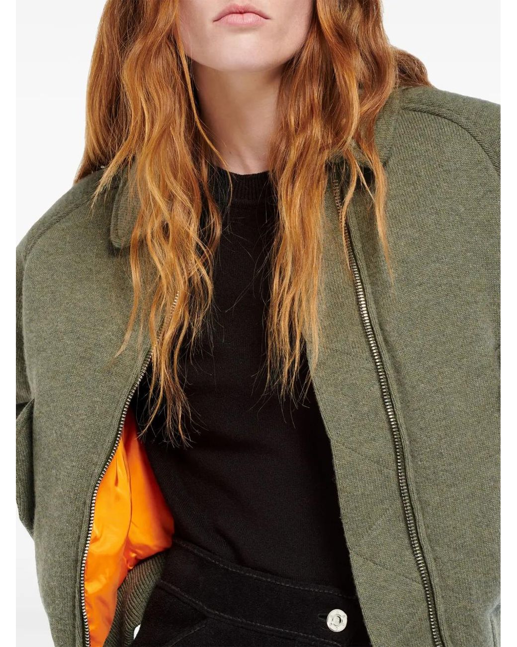 Barrie Green Knitted Bomber Jacket