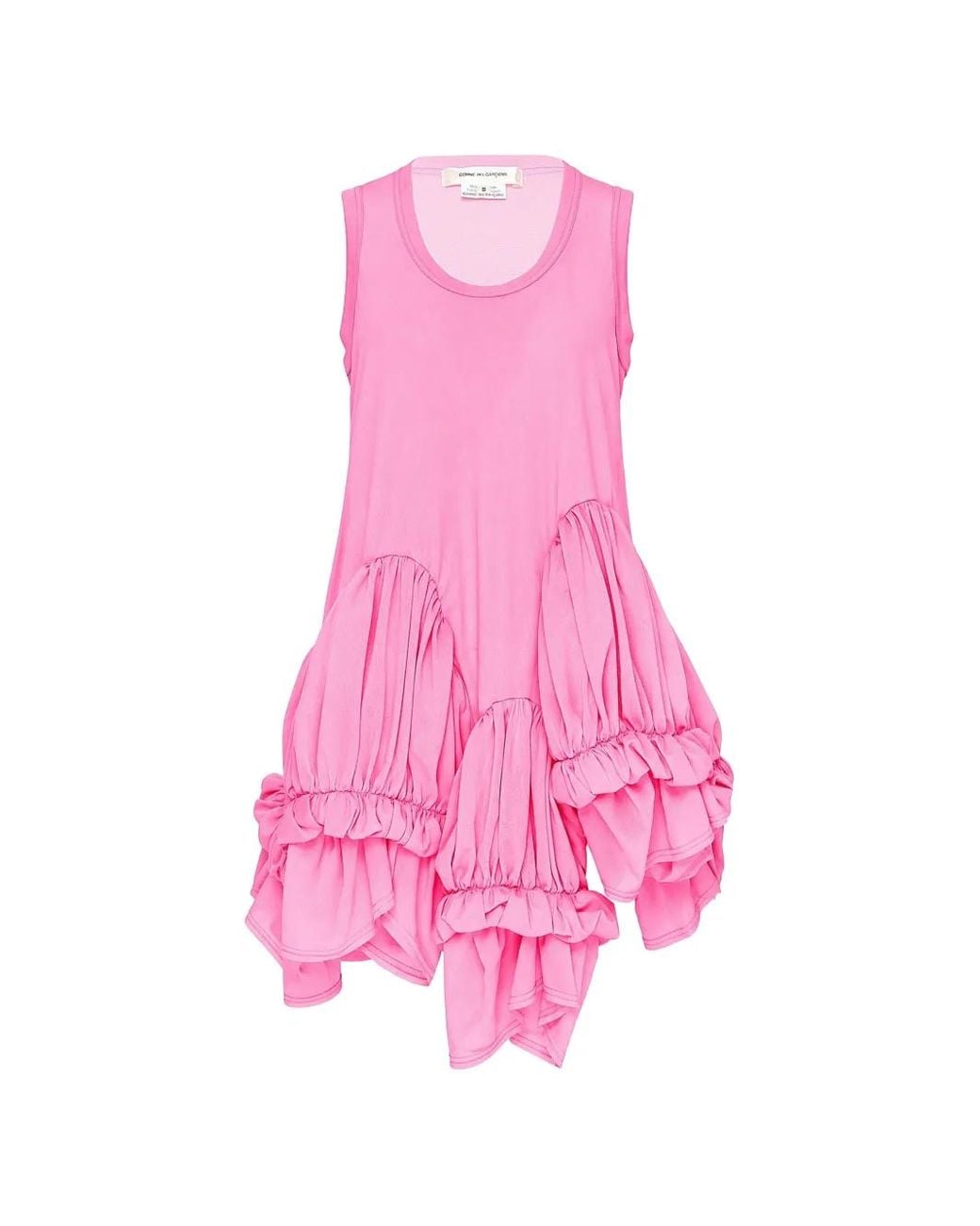 Comme des Garçons Pink Ruffled Asymmetric Mini Dress
