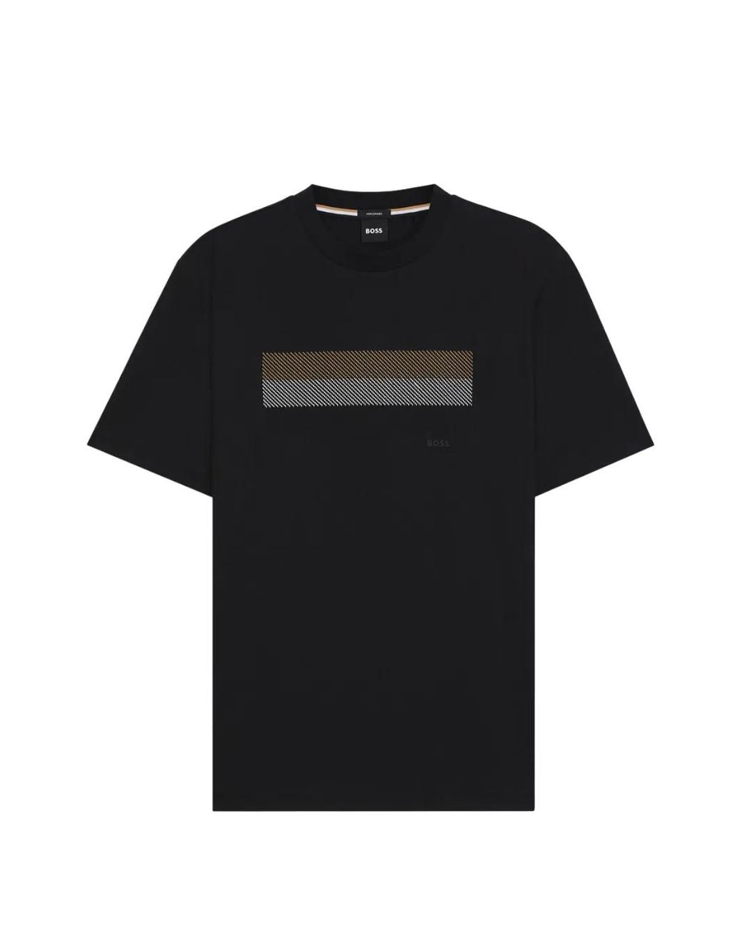 Boss Blue Stripe-Artwork T-Shirt for men